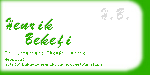henrik bekefi business card